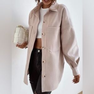SHEIN beige shacket women’s size medium